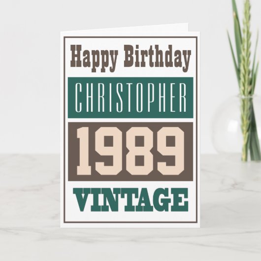 1989生まれ年グリーティングカード カード (正面)