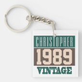 1989生まれ年、ギフトパーソナライズされた キーホルダー (正面)