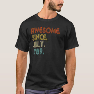 1989素晴らし年7月以来ヴィンテージ33誕生日 Tシャツ