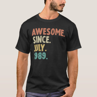 1989素晴らし年7月以来33th誕生日ギフト33年 tシャツ