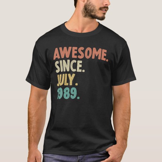 1989素晴らし年7月以来33th誕生日ギフト33年 tシャツ (正面)