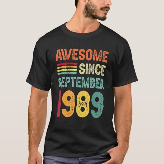 1989素晴らし年9月以来33誕生日33年 Tシャツ (正面)