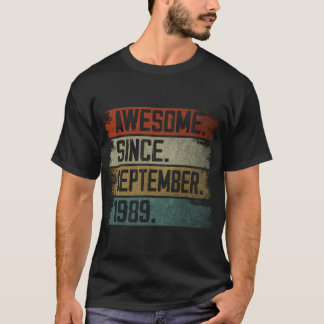 1989素晴らし年9月34日誕生日34年 Tシャツ