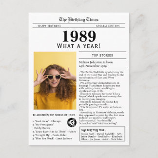 1989 Newspaper Birthday ポストカード