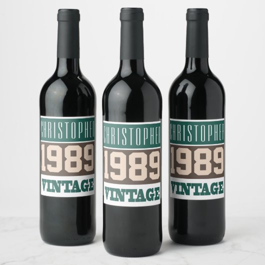 1989 Year of Birth Wine Label ワインラベル (ボトル)