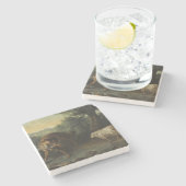 198.オオカミと仔ヒツジ(ジャン=バプティスト・ウドライ作) ストーンコースター (横)