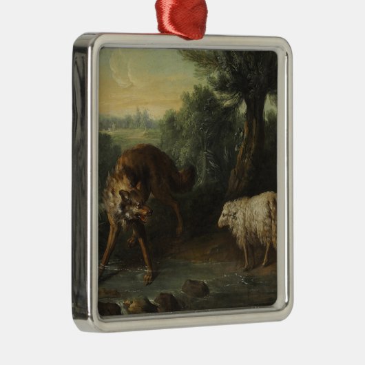 198.オオカミと仔ヒツジ(ジャン=バプティスト・ウドライ作) メタルオーナメント (右)