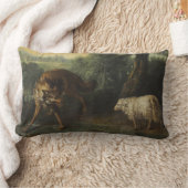 198.オオカミと仔ヒツジ（ジャン=バプティスト・ウドライ作） ランバークッション (ブランケット)