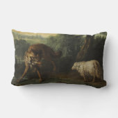 198.オオカミと仔ヒツジ（ジャン=バプティスト・ウドライ作） ランバークッション (裏面)