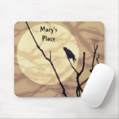 198.カラス、月、影 マウスパッド (マウス)