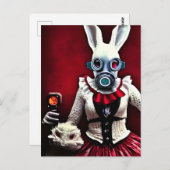 198.ガスマスクに棲む白うさぎ ポストカード (正面/裏面)