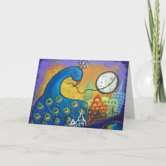 198.シティーカードに描かれたクジャクの復活 カード (正面)