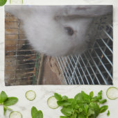 198.ドレスを着たウサギ キッチンタオル (折り畳み)