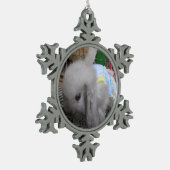 198.ドレスを着たウサギ スノーフレークピューターオーナメント (左)