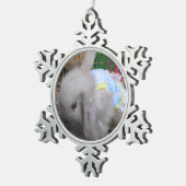 198.ドレスを着たウサギ スノーフレークピューターオーナメント (右)