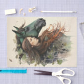 198.女の子と彼女の馬 薄葉紙 (クラフト)