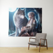 198.娘とオオカミ タペストリー (インサイチュ(横))