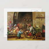 198.学校でサルを ポストカード (正面/裏面)