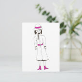 198.帽子とコートの不気味な娘 ポストカード (スタンド正面)