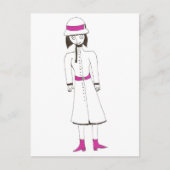 198.帽子とコートの不気味な娘 ポストカード (正面)