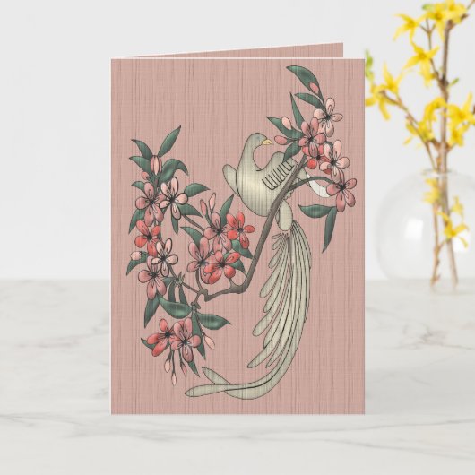 198.歌う鳥 カード (黄色い花)