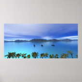 198.湾に浮かぶ船 ポスター (正面)