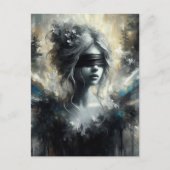 198.目隠しをした妖精 ポストカード (正面)