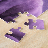 198.紫のフード付きスウェットシャツの子猫 ジグソーパズル (側面)