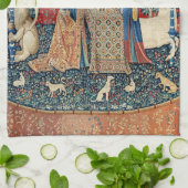 198.聞く婦人と一角獣 キッチンタオル (折り畳み)