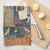 198.聞く婦人と一角獣 キッチンタオル (四つ折り)
