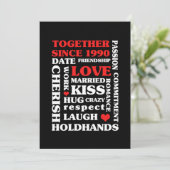 1990から30年の記念日ギフト 招待状 (スタンド正面)