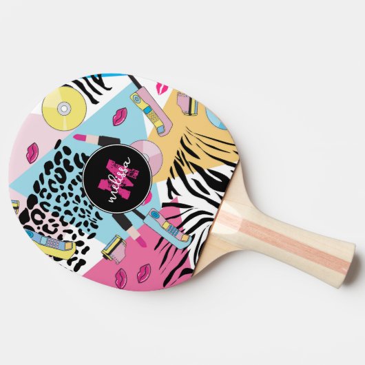 1990カラフル年90年代の模様モノグラム 卓球ラケット (横)