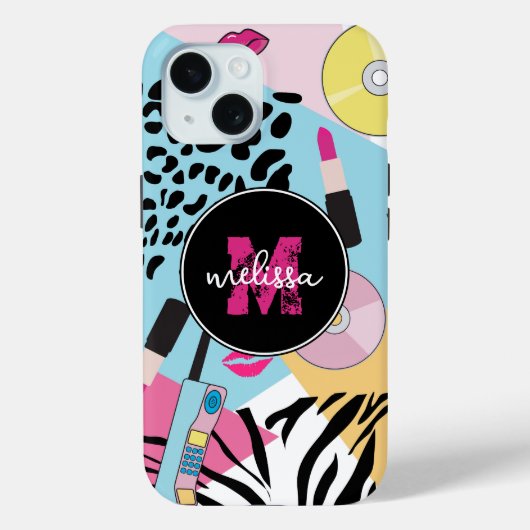 1990カラフル年90年代の模様モノグラム Case-Mate iPhoneケース (裏面)