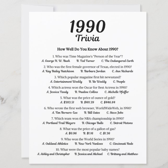 1990トリビアゲーム (正面)