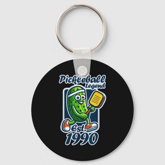 1990年に設立されたピックルボール伝説 レトロ36歳 キーホルダー (正面)