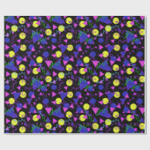 1990年のはっきりしたで幾何学的な暗闇 ラッピングペーパー (フラット)