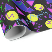 1990年のはっきりしたで幾何学的な暗闇 ラッピングペーパー (ロールコーナー)