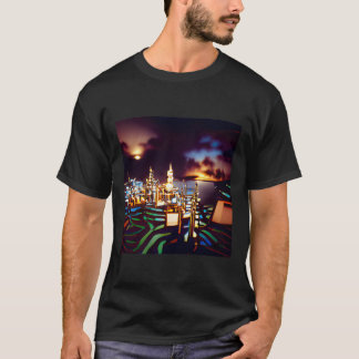 1990年のアークのスタイルのDeviant Art city of lights Tシャツ