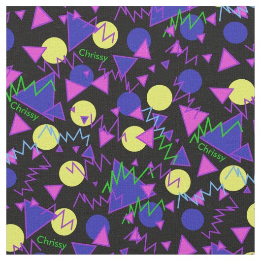 1990年のレトロの名前をカスタムするの生地 ファブリック (クローズアップ)