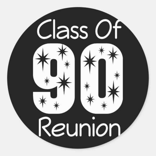 1990年の同窓会のステッカー ラウンドシール (正面)