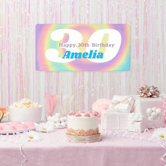 1990年代の虹色レインボー30歳の誕生日パーティー 横断幕 (パーティー)