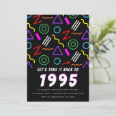 1990年代パーティーパターンヴィンテージ90年代の誕生日パーティー 招待状 (スタンド正面)