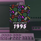 1990年代パーティーパターンヴィンテージ90年代の誕生日パーティー 招待状
