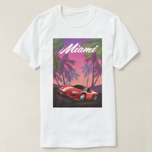 1990年代マイアミスポーツカー Tシャツ (デザイン正面)