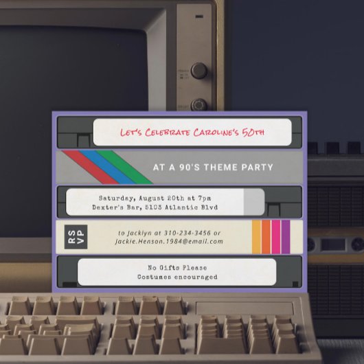 1990年代 ヴィンテージ VHS テープ 90年代 誕生日パーティー 招待状