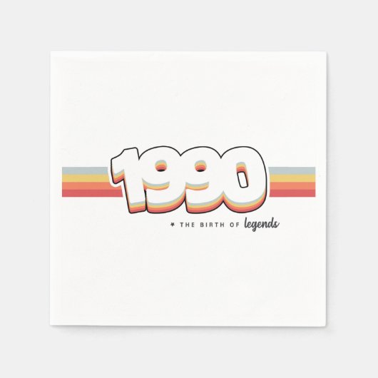 1990年伝説の誕生 スタンダードカクテルナプキン (正面)