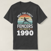 1990年生まれ30歳の誕生日フェンシングプレゼント Tシャツ (デザイン正面)