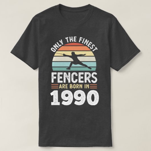 1990年生まれ30歳の誕生日フェンシングプレゼント Tシャツ (デザイン正面)