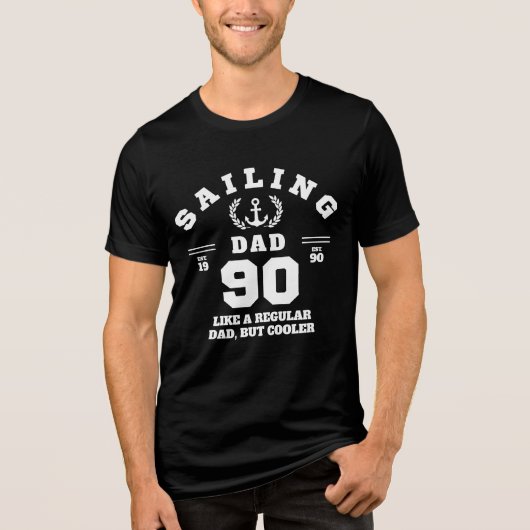 1990年設立 セーリングお父さん おもしろボート トライブレンドTシャツ (正面)
