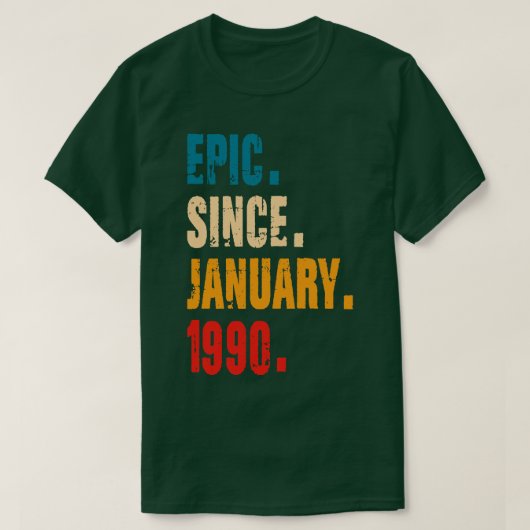 1990年1月以来の叙事詩 Tシャツ (デザイン正面)